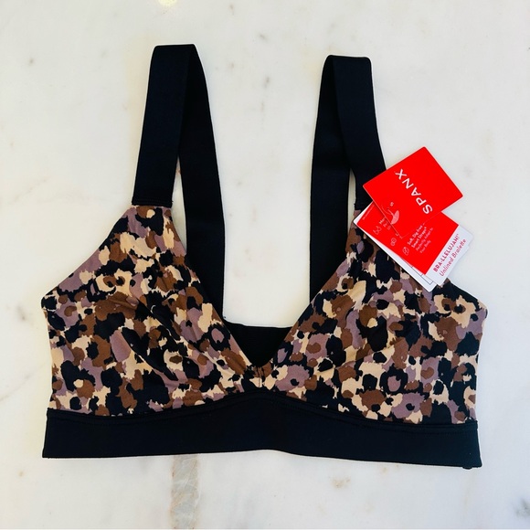 New Spanxr Bra-llelujah! Unlined Bralette Leopard Print - Picture 2 of 6